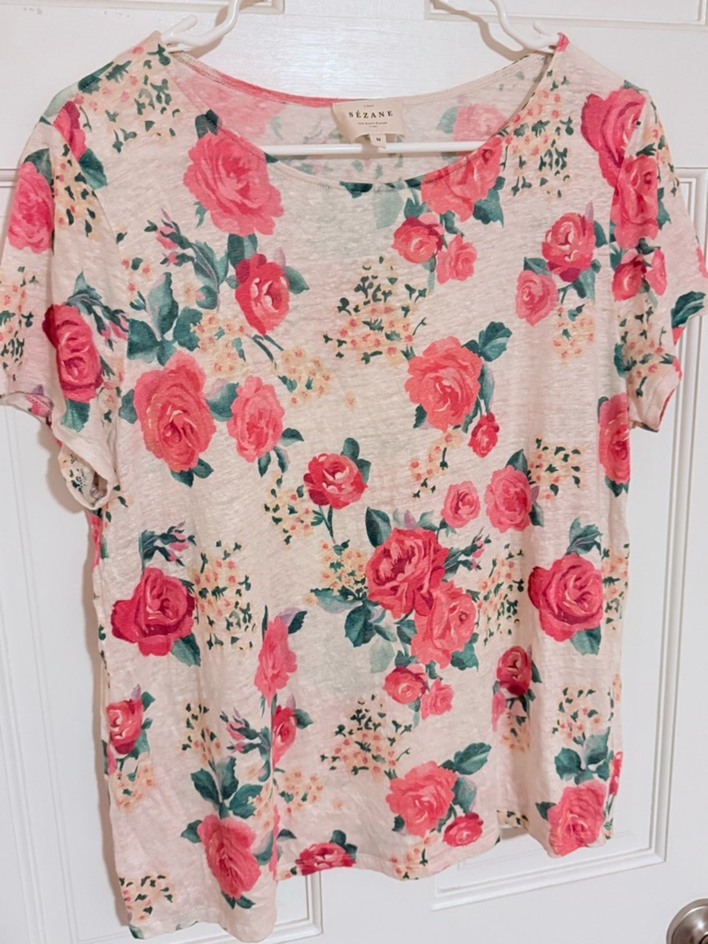 Sezane Floral Linen Shirt